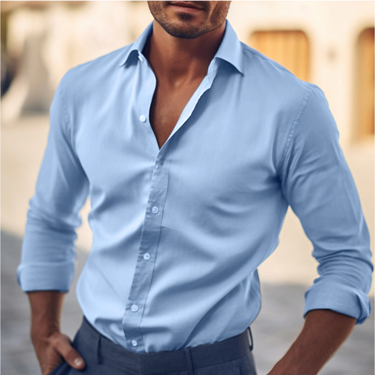 Hommes - Chemise moderne - Tissu confortable - Élégance stylisée pour un look raffiné
