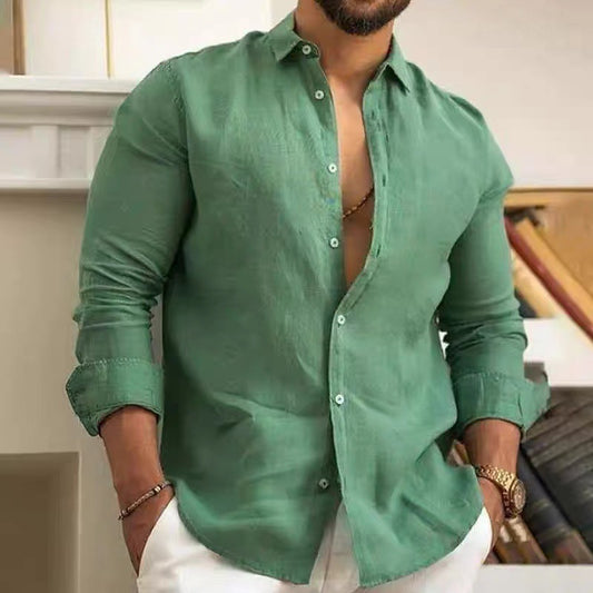 Homme - Chemise en lin tendance - Confortable et Élégante - Mode Printemps Été