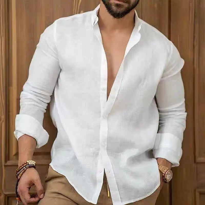 Homme - Chemise en lin tendance - Confortable et Élégante - Mode Printemps Été