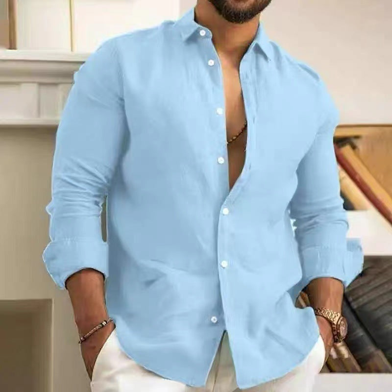 Homme - Chemise en lin tendance - Confortable et Élégante - Mode Printemps Été