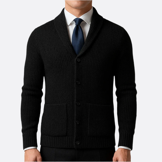 Hommes - Cardigan - Tricot confortable - Col châle avec poches avant - Mode décontractée