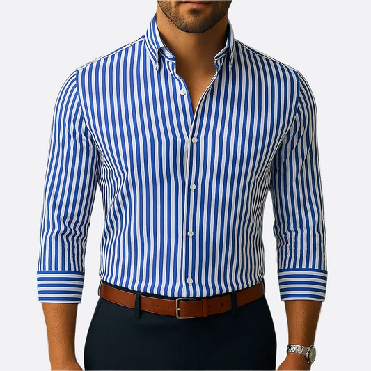 Hommes - Chemise Boutonnée Décontractée - Élégante et Confortable en Coton - Style Décontracté