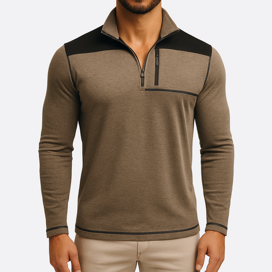 Hommes - Chemise Pullover Slim Fit - Tricot Doux - Confort et Élégance