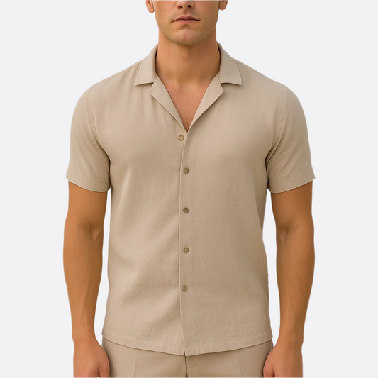Hommes - Chemise en Lin - Tissu Léger et Respirant - Idéale pour l'Été