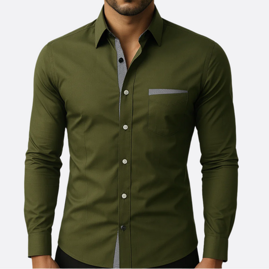 Hommes - Chemise habillée - Tissu durable  - Slim Fit à Manches Longues - Polyvalente pour Toutes Occasions