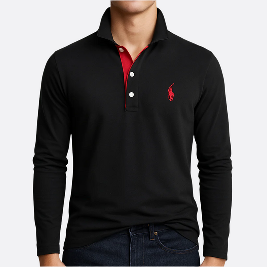 Hommes - Polo à manches longues - Tissu doux - Coupe décontractée - Confortable et élégant pour un look décontracté