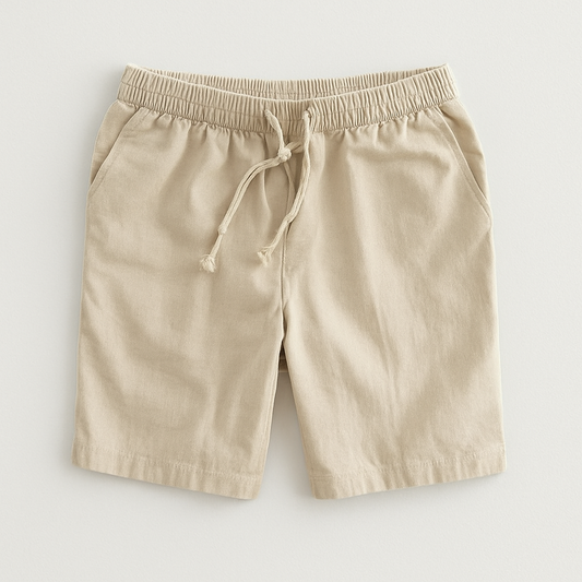 Hommes - Short léger - Naturel lin - Style estival parfait pour vos journées ensoleillées