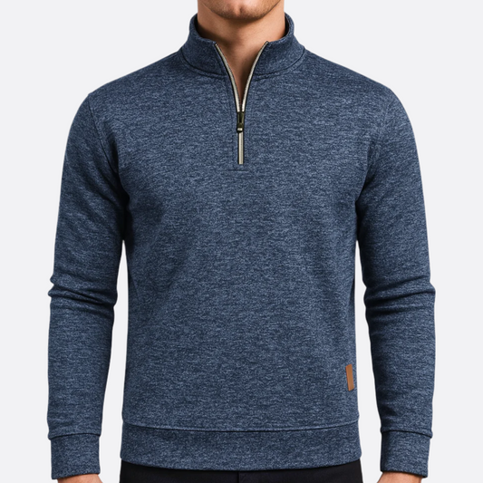 Hommes - Sweatshirt - Mélange de coton doux - Fermeture éclair - Pull décontracté pour un confort quotidien