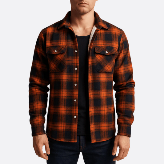 Hommes - Veste - Tissu durable - Flanelle doublée en sherpa - Parfaite pour l'hiver