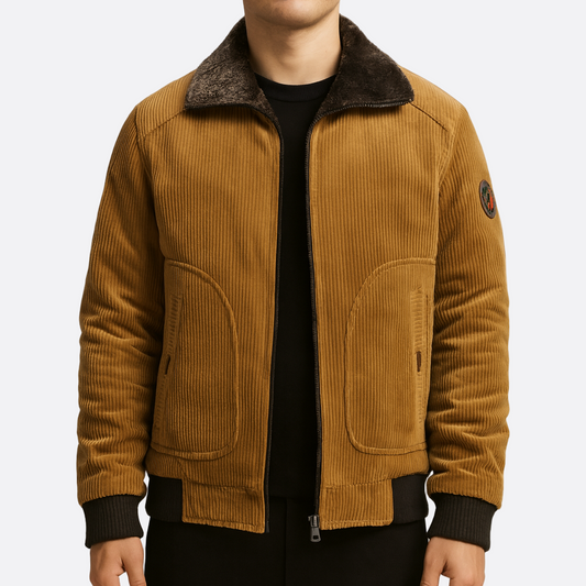 Hommes - Veste d'hiver - Velours côtelé - Élégante et confortable pour les journées froides - Vêtements d'extérieur