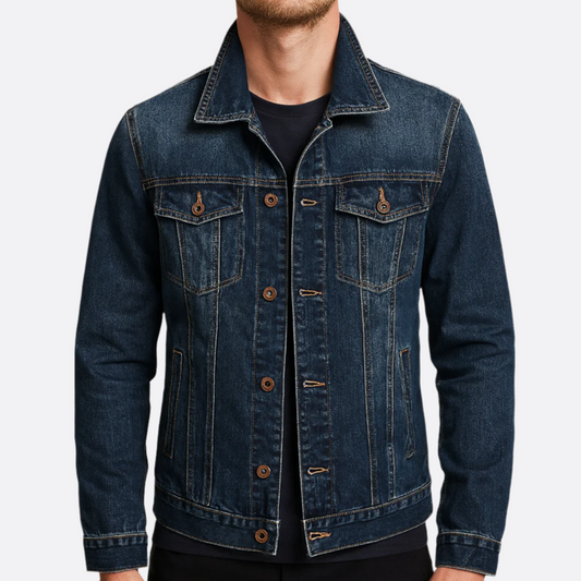 Hommes - Veste en denim classique légère - Coton mélangé - Style intemporel et décontracté