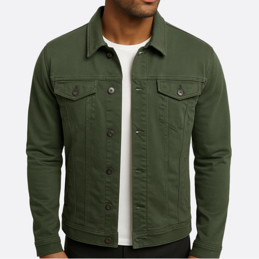 Hommes - Veste en jean - Denim durable - Classique à boutons - Mode intemporelle