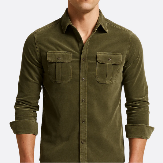Hommes - Chemise d'été - Velours côtelé - Style décontracté - Mode estivale tendance