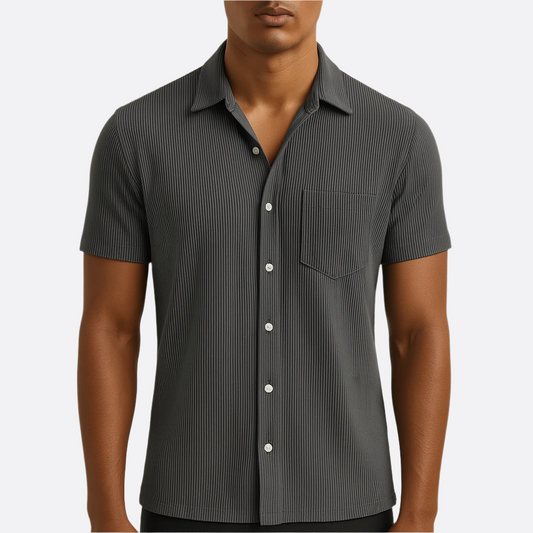 Hommes - Chemise d'été à rayures - Coton léger - Élégante tenue décontractée pour toutes occasions