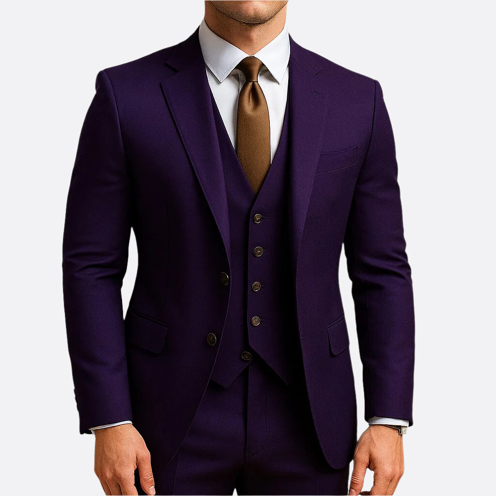 Hommes - Costume d'invité de mariage trois pièces avec gilet - Tissu durable - Stylé pour toutes les occasions