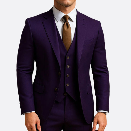 Hommes - Costume d'invité de mariage trois pièces avec gilet - Tissu durable - Stylé pour toutes les occasions