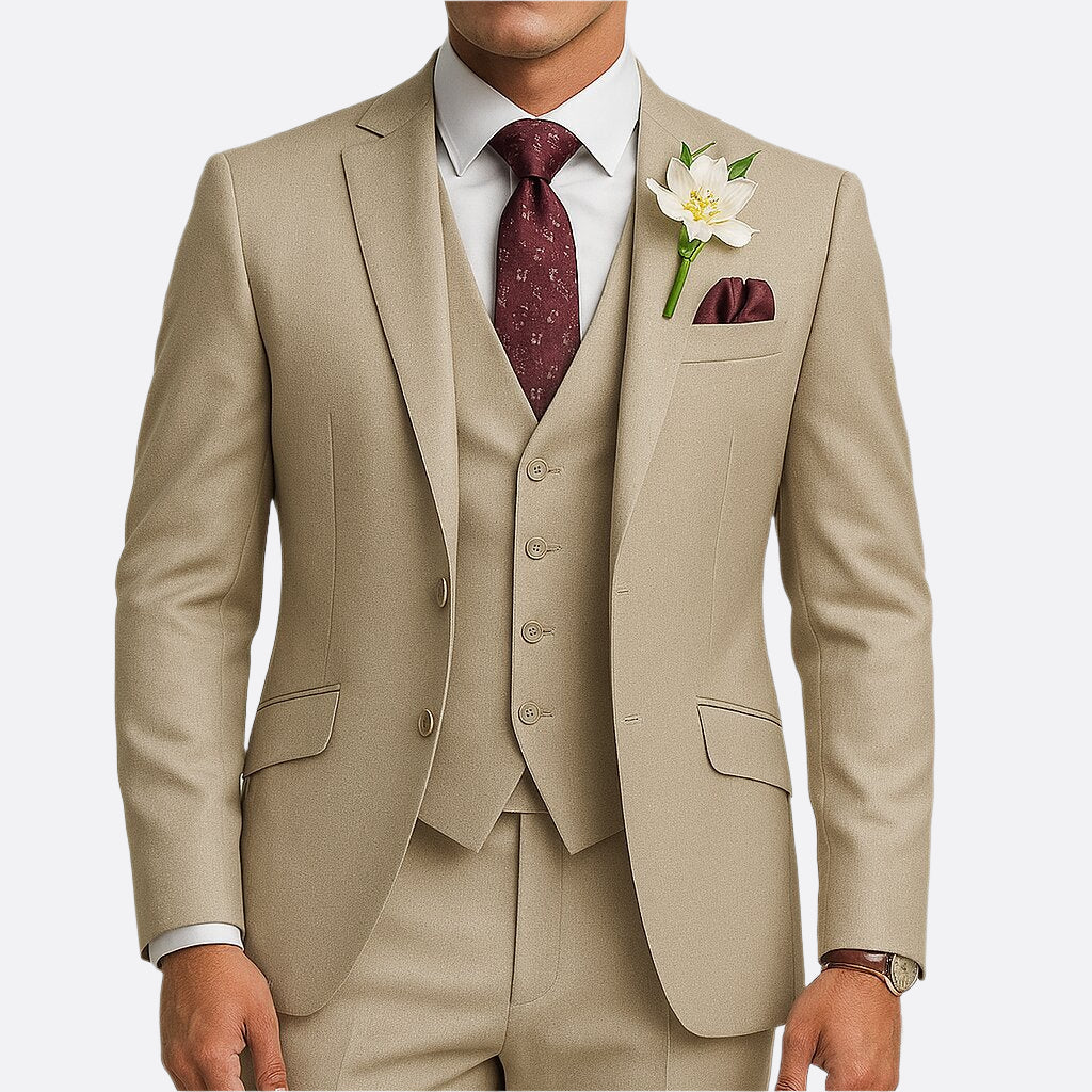 Hommes - Costume d'été trois pièces - Tissu léger - Tenue élégante - Pour invités de mariage