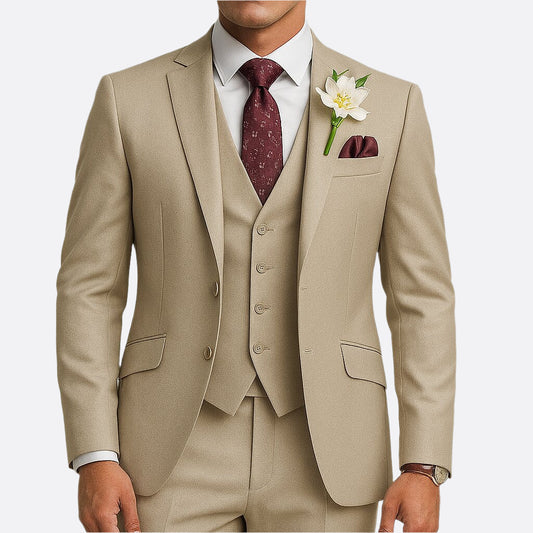 Hommes - Costume d'été trois pièces - Tissu léger - Tenue élégante - Pour invités de mariage