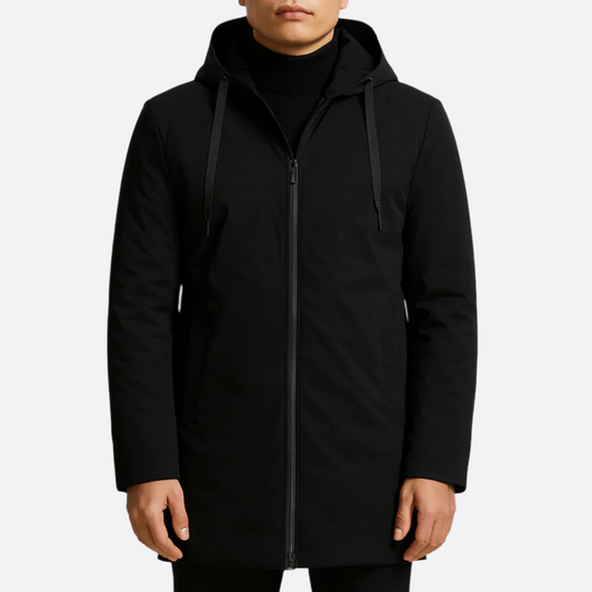 Hommes - Veste de pluie - Imperméable - Doublure douillette - Style hivernal élégant - Parfait pour le temps froid