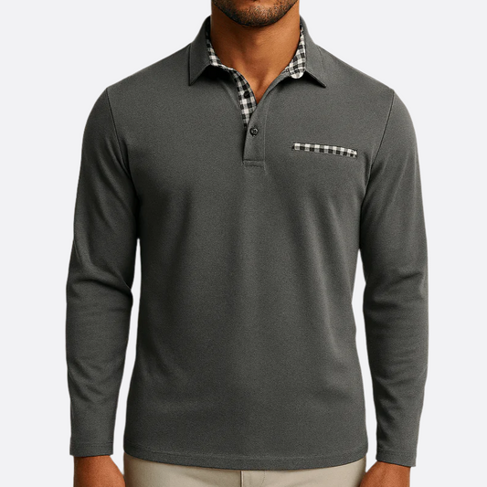 Hommes - Polo d'été classique à manches longues - Coton mélangé confortable - Mode décontractée pour homme