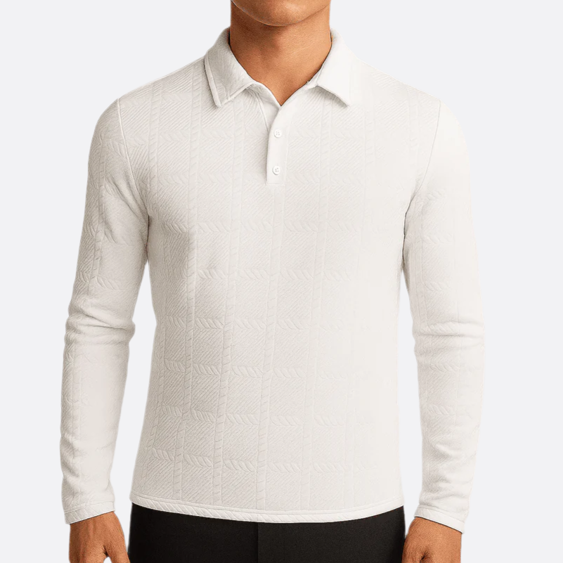 Hommes - Polo en maille - Jacquard - Style raffiné - Vêtement essentiel pour toutes les occasions