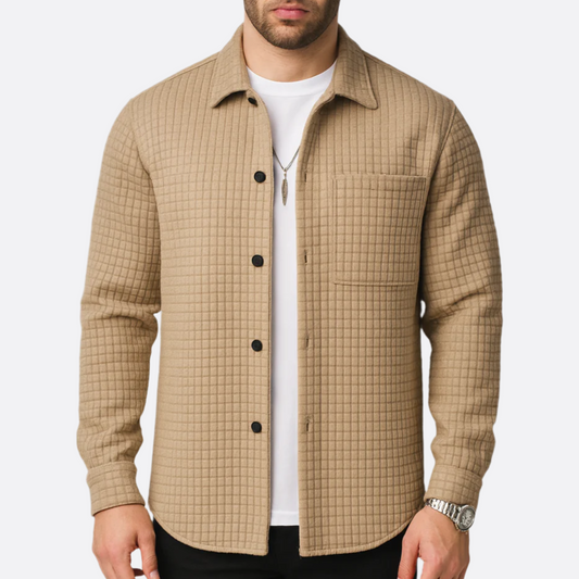 Hommes - Veste de chemise matelassée - Matières douces - Coupe décontractée - Élégance pour un Look Décontracté
