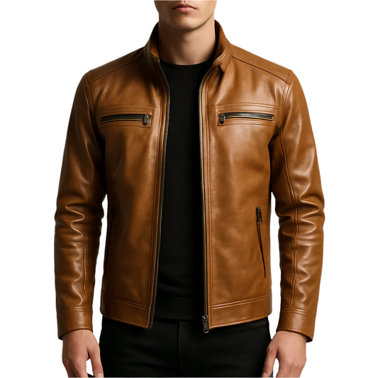 Hommes - Veste de motard - Cuir - Élégante et durable pour un style intemporel