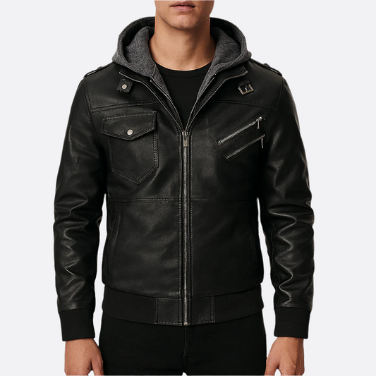 Hommes - Veste de motard à capuche - Matériaux durables - Style décontracté et confort - Moderne Veste tendance