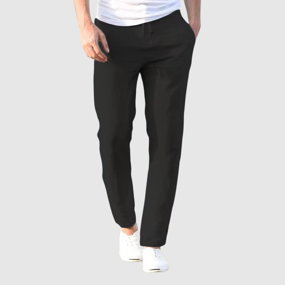 Hommes - Pantalon de lin décontracté - Tissu respirant - Style estival - Confort optimal pour vos journées ensoleillées
