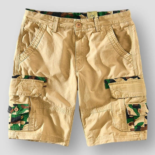Hommes Short cargo -  Coton Style camouflage Buffalo - Confortable et polyvalent - Idéal pour les aventures en plein air