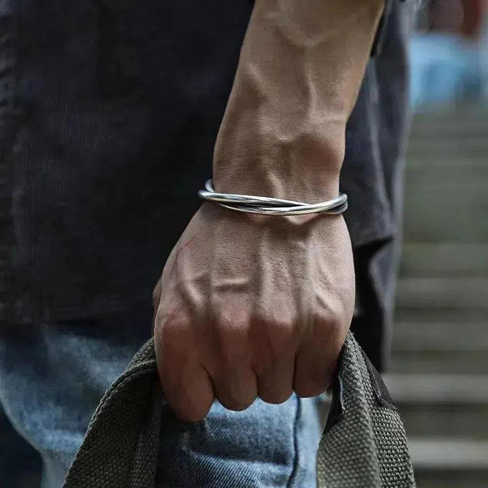Homme - Bracelet en cuir tressé - Élégant et durable - Accessoire tendance