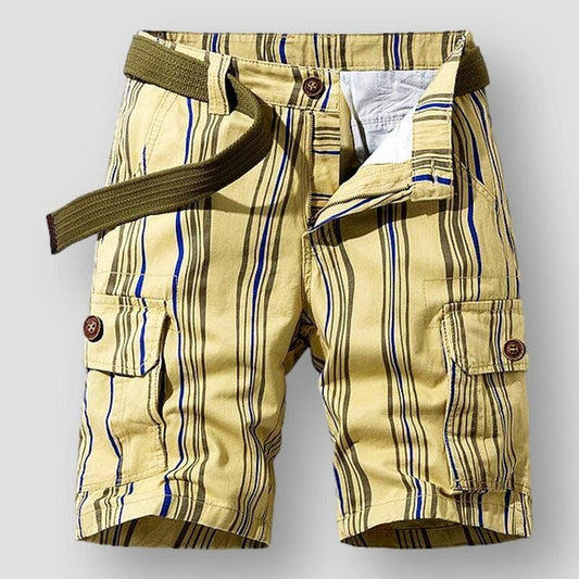 Hommes - Short cargo rayé moderne - Coton Confortable et tendance - Pantalon cargo style contemporain
