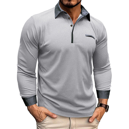 Hommes - Polo à manches longues avec revers - Tissu doux Confortable et stylé - Mode masculine élégante