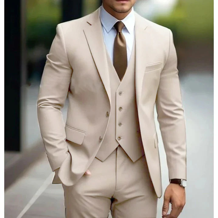 Hommes - Costume 3 pièces - Tissu durable - Simple boutonnage - Elegant Formalwear Set