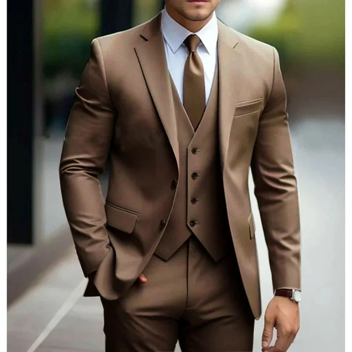Hommes - Costume 3 pièces - Tissu durable - Simple boutonnage - Elegant Formalwear Set