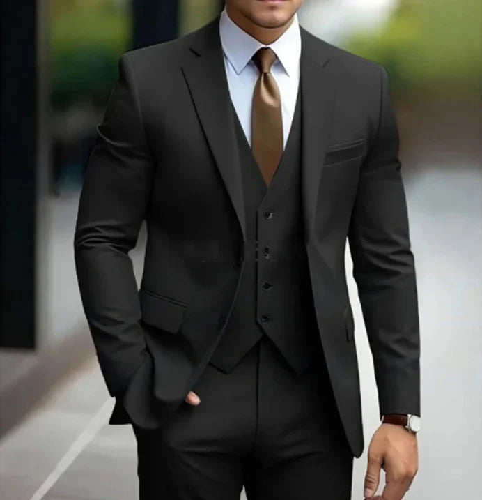 Hommes - Costume 3 pièces - Tissu durable - Simple boutonnage - Elegant Formalwear Set