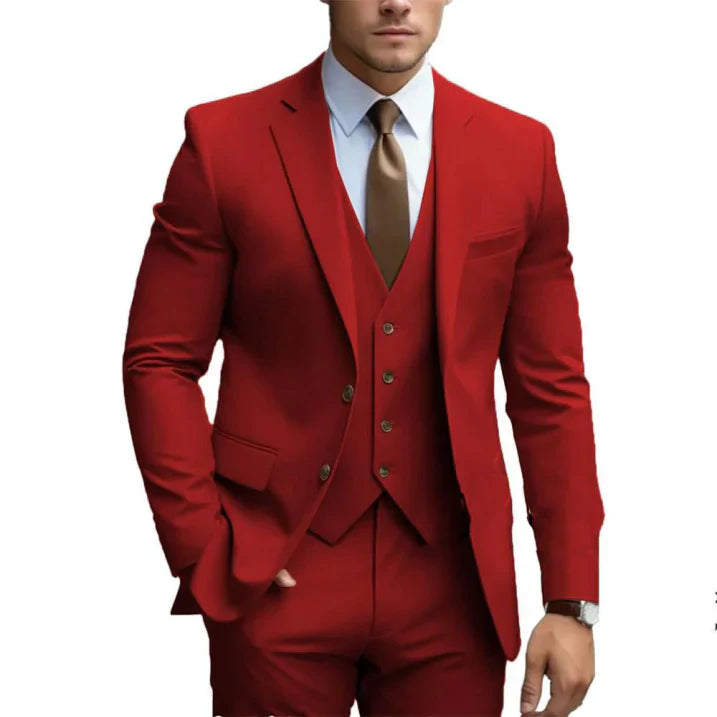 Hommes - Costume 3 pièces - Tissu durable - Simple boutonnage - Elegant Formalwear Set