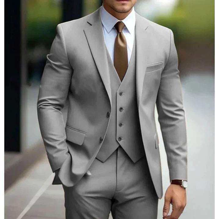 Hommes - Costume 3 pièces - Tissu durable - Simple boutonnage - Elegant Formalwear Set