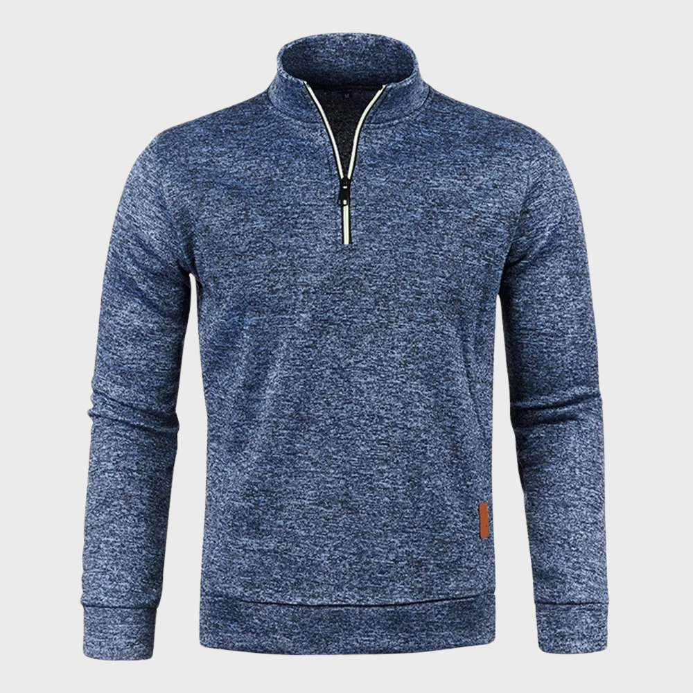 Hommes - Sweatshirt - Mélange de coton doux - Fermeture éclair - Pull décontracté pour un confort quotidien