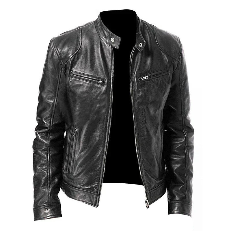 Hommes - Veste de motard décontractée - Matériaux durables - Veste en cuir pour un style intemporel