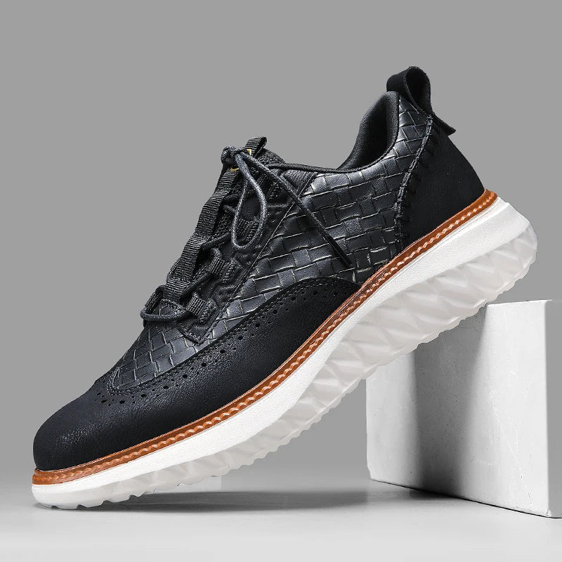 Hommes - Baskets - Cuir - Confortable et tendance - Chaussures décontractées stylées