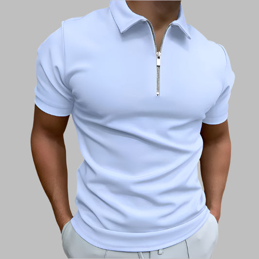 Hommes - Polo zippé - Tissu Mélangé Confortable et élégant pour un style quotidien - Idéal pour toutes les occasions