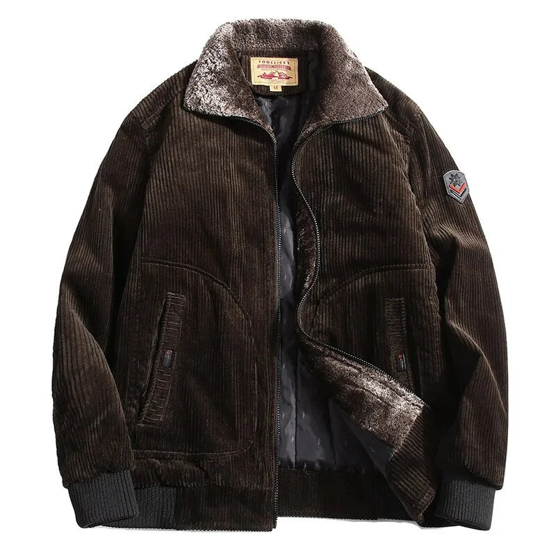 Hommes - Veste d'hiver - Velours côtelé - Élégante et confortable pour les journées froides - Vêtements d'extérieur