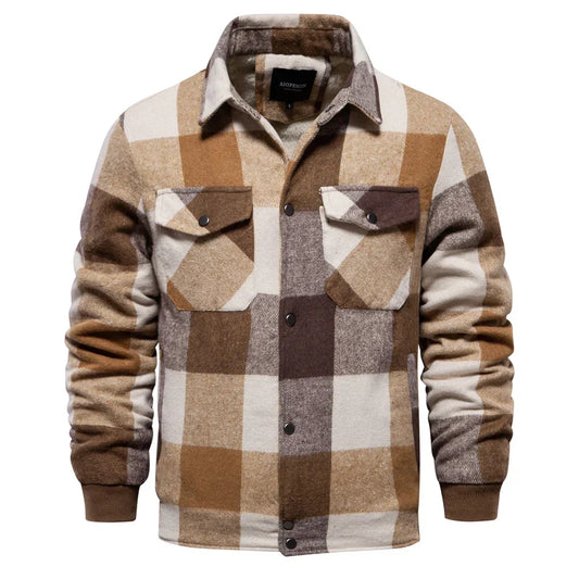 Hommes - Manteau d'hiver - Flanelle à carreaux - Style décontracté et chaleureux
