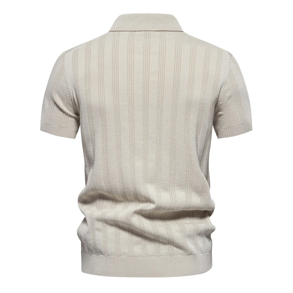 Hommes - Polo Élégant - Mélange de Coton Confortable - Style Décontracté à la Mode