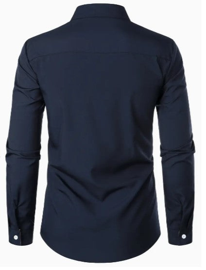 Hommes - Chemise décontractée à manches longues - Mélange de coton léger et respirant - Idéale pour un usage quotidien