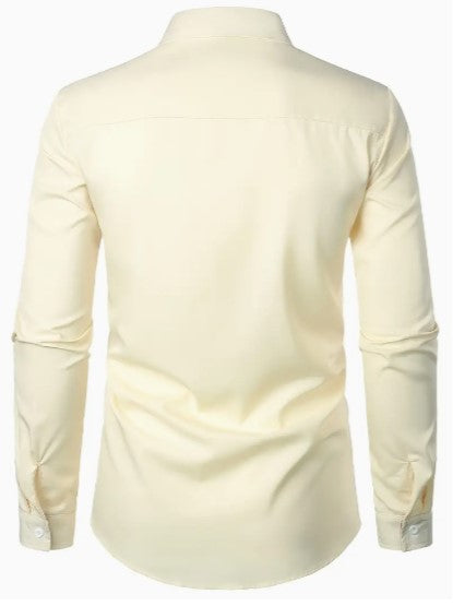 Hommes - Chemise décontractée à manches longues - Mélange de coton léger et respirant - Idéale pour un usage quotidien