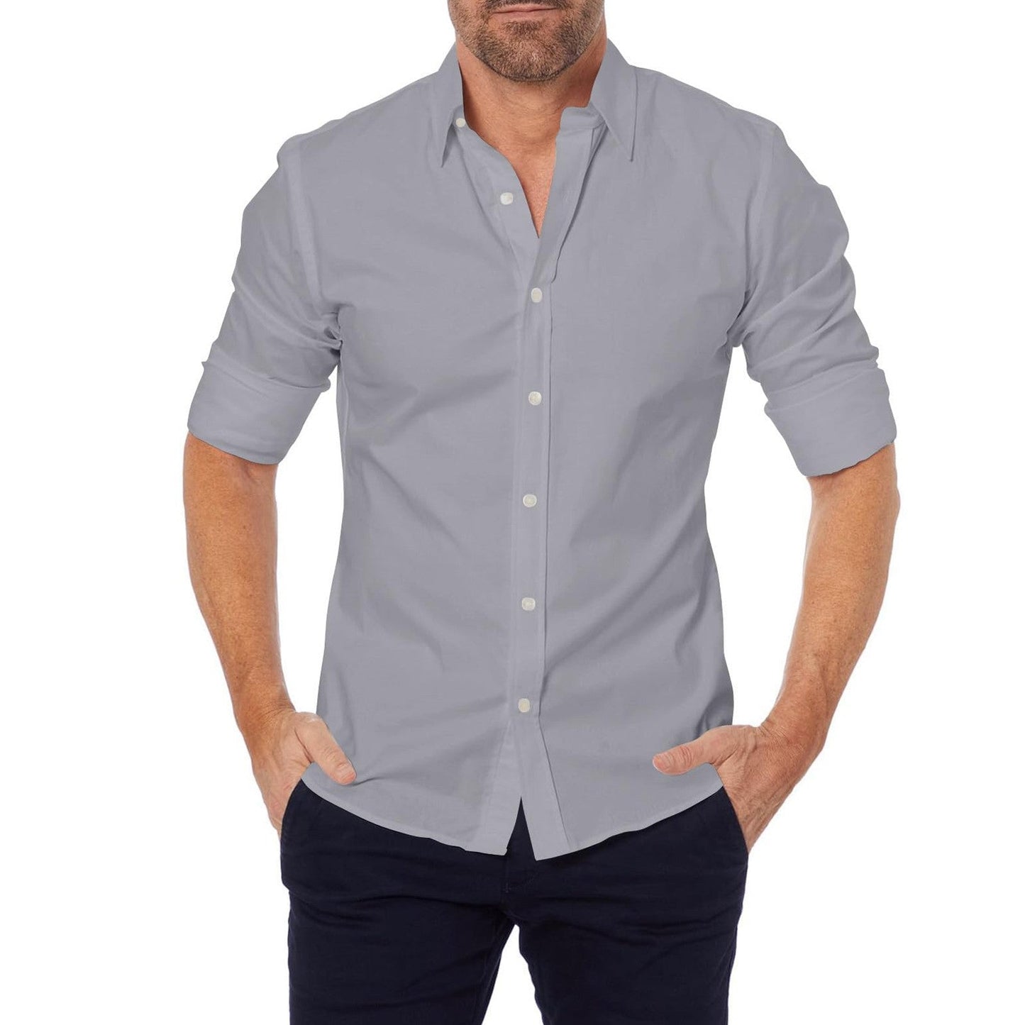 Hommes - Chemise zippée - Coton mélangé - Élégante tenue décontractée - Style confortable et moderne