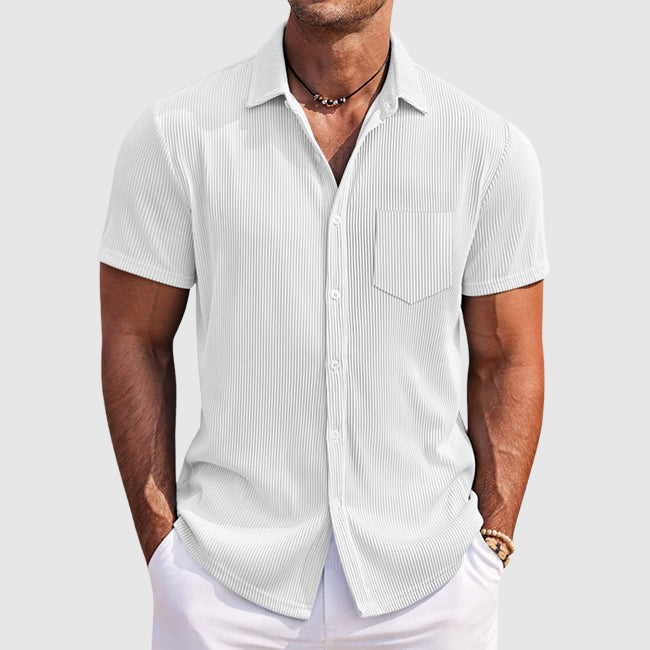 Hommes - Chemise d'été à rayures - Coton léger - Élégante tenue décontractée pour toutes occasions