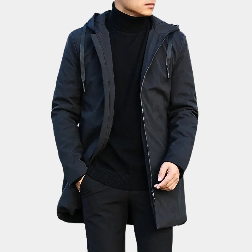 Hommes - Veste de pluie - Imperméable - Doublure douillette - Style hivernal élégant - Parfait pour le temps froid